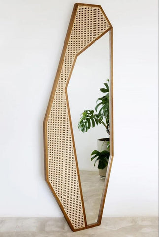 Mirror with Cane Framing 6ft