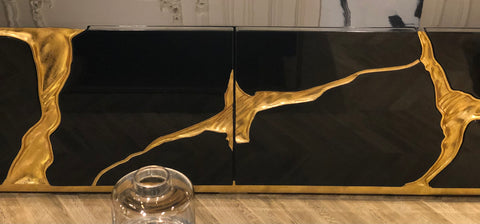 Resin Design white gold Console