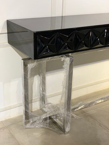 Black Console with Marble Top