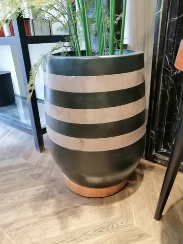 Green Silver Concrete Planter