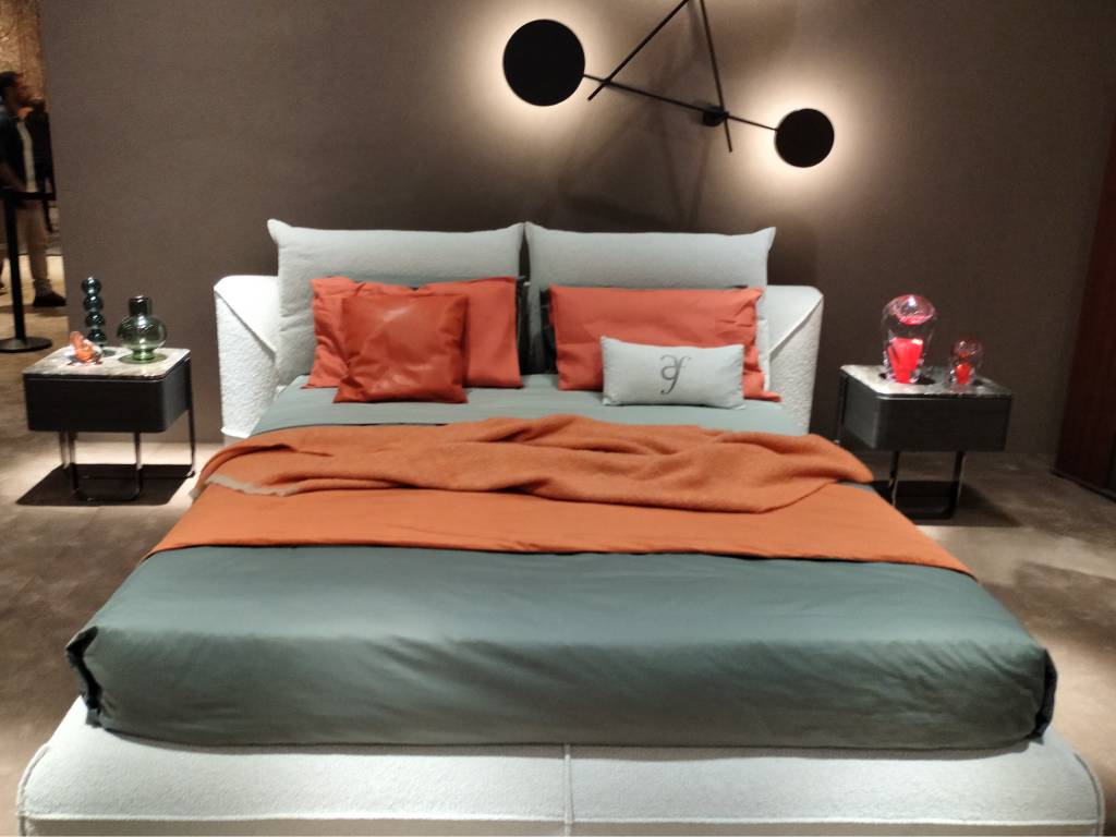 Japanese Floating Bed with Sleek Side Tables