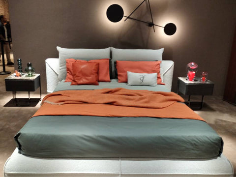 Japanese Floating Bed with Sleek Side Tables
