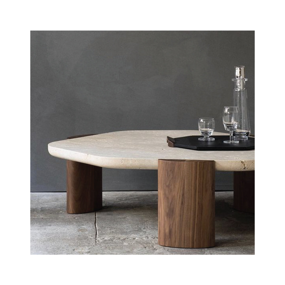 Hexagon Travertine Table